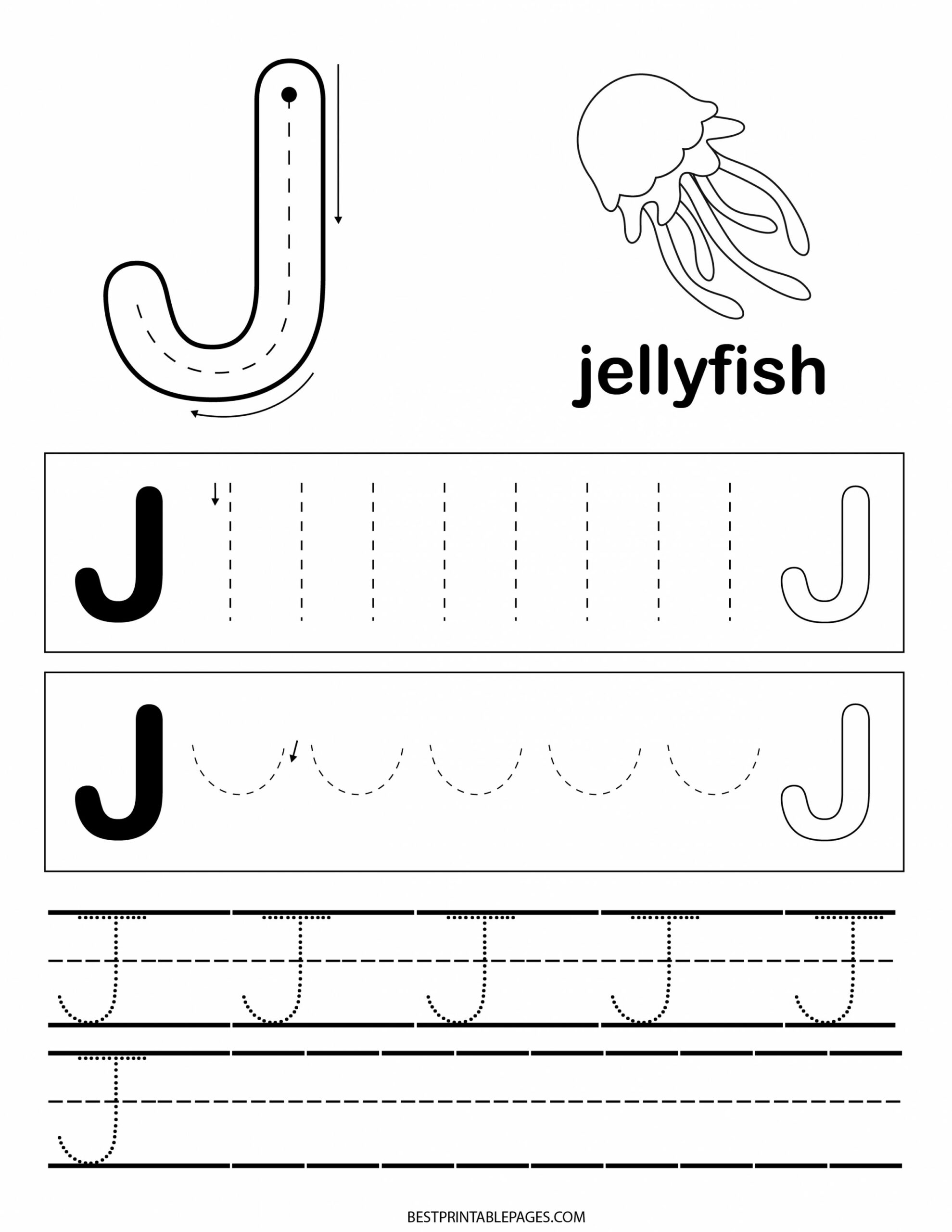 Letter J Free Preschool Worksheet  Zena