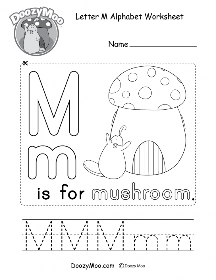 Letter M Alphabet Activity Worksheet - Doozy Moo