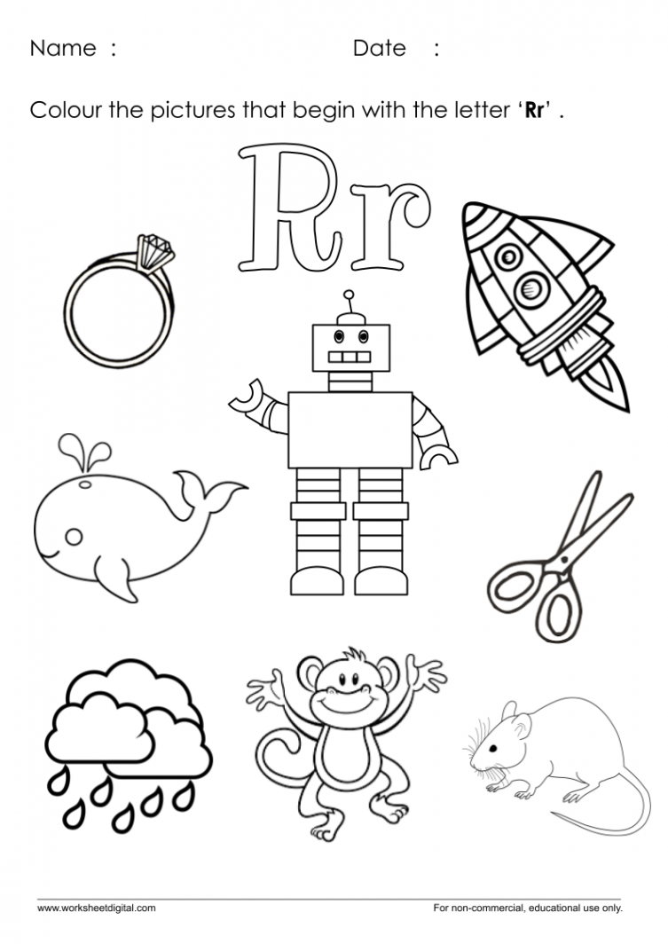 Letter R Worksheet for Kindergarten - Worksheet Digital