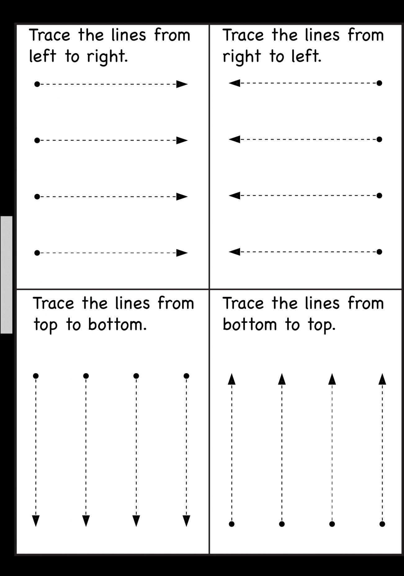 Line Tracing – Vertical, Horizontal and Slanted –  Worksheets