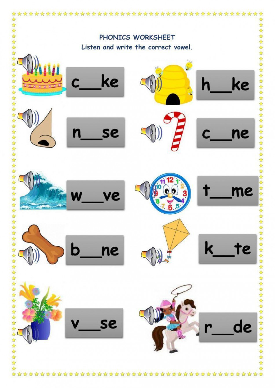 Long Vowel Sounds  Live Worksheets