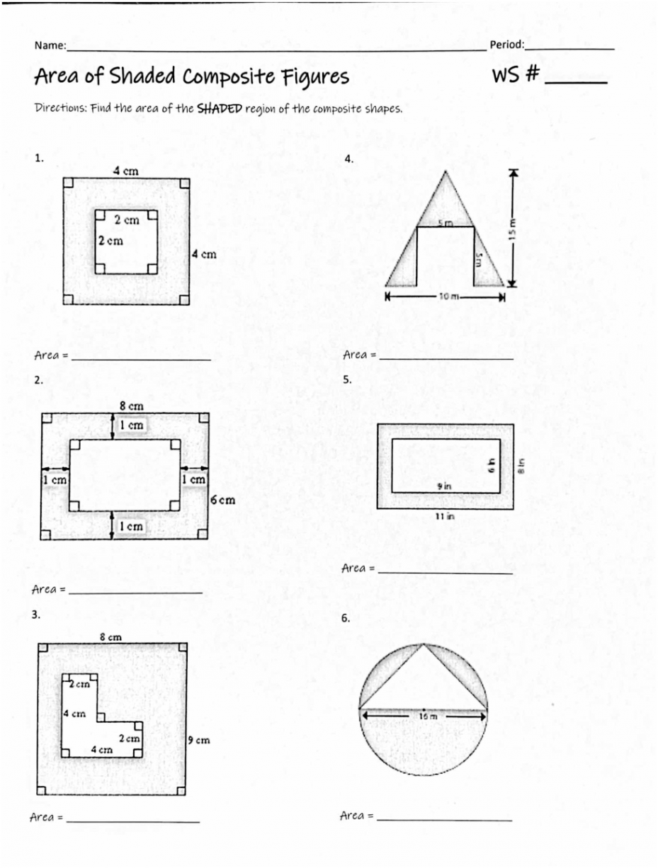 LRIS WS # - Area of Composite Figures - Janelle Warby  Library