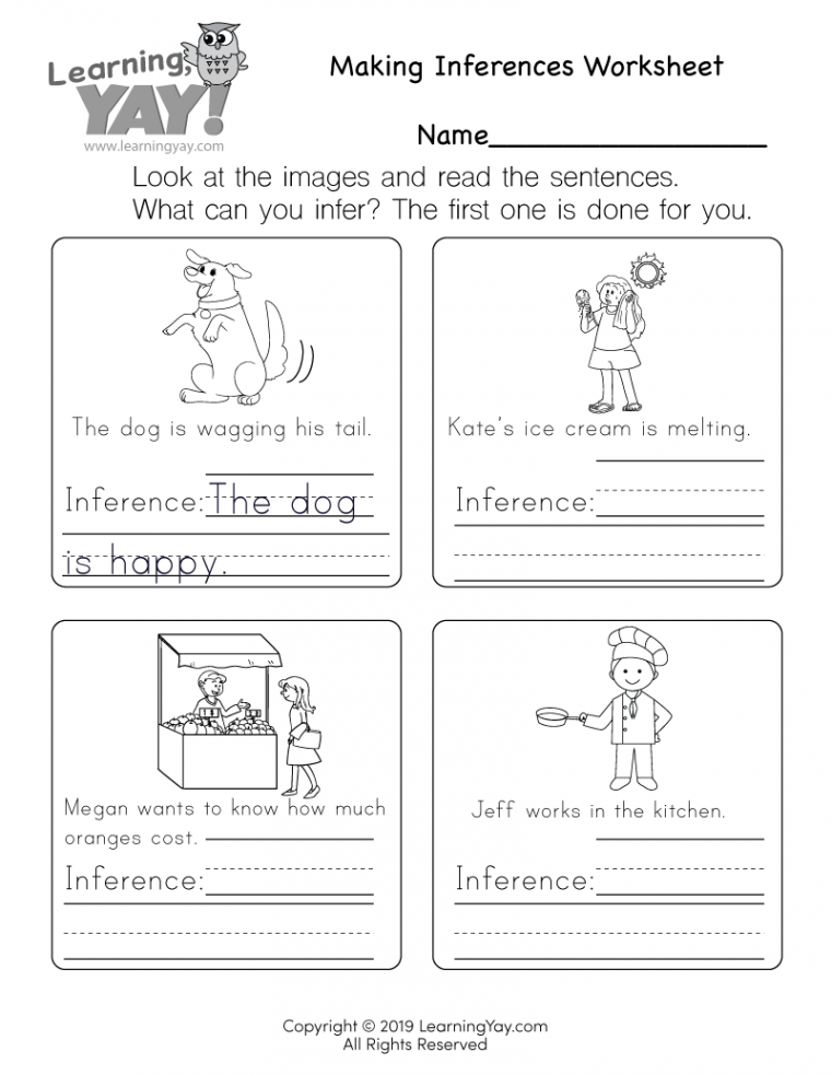 Making Inferences Worksheet for st Grade (Free Printable)