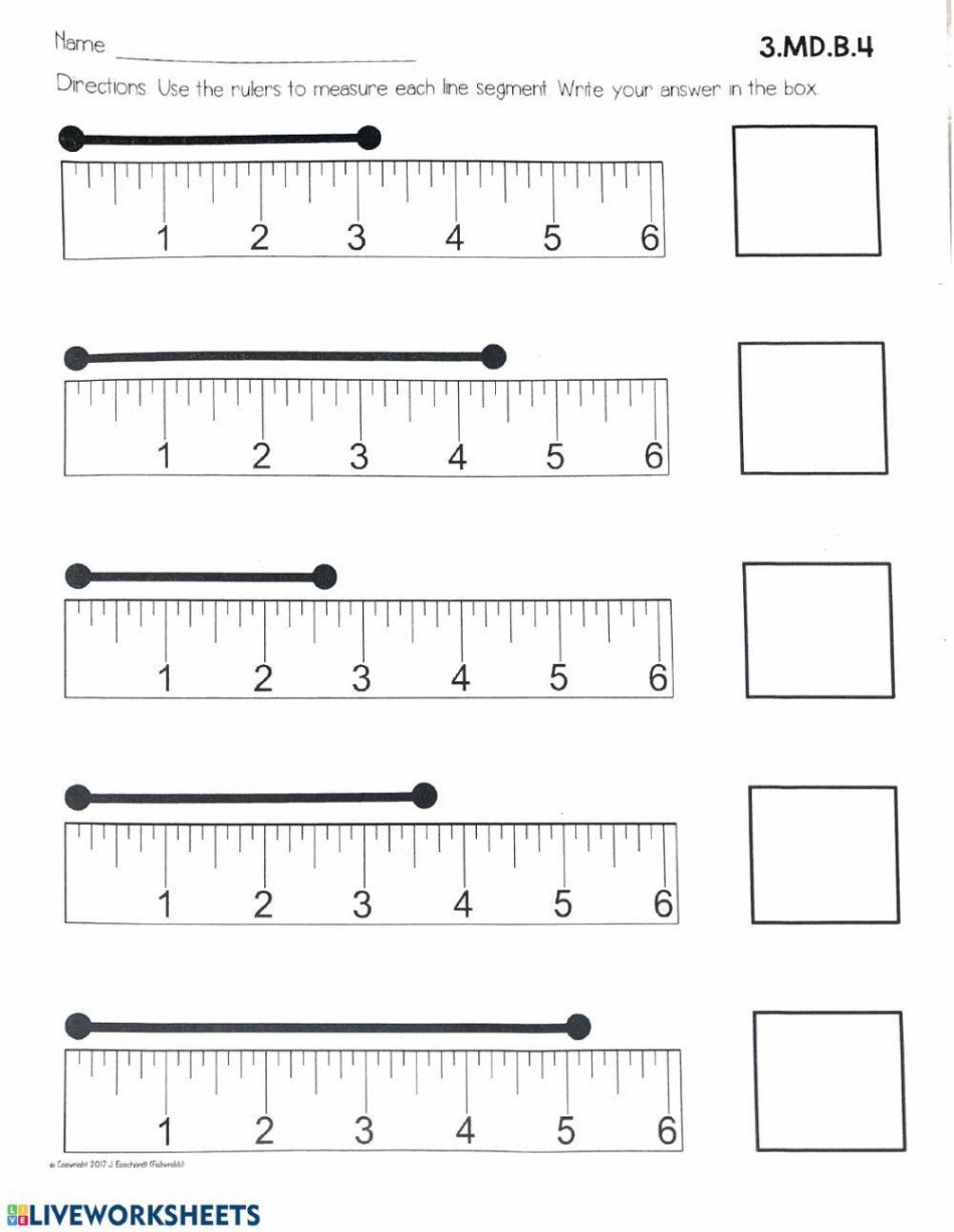 Measuring to the nearest Quarter Inch worksheet  Live Worksheets