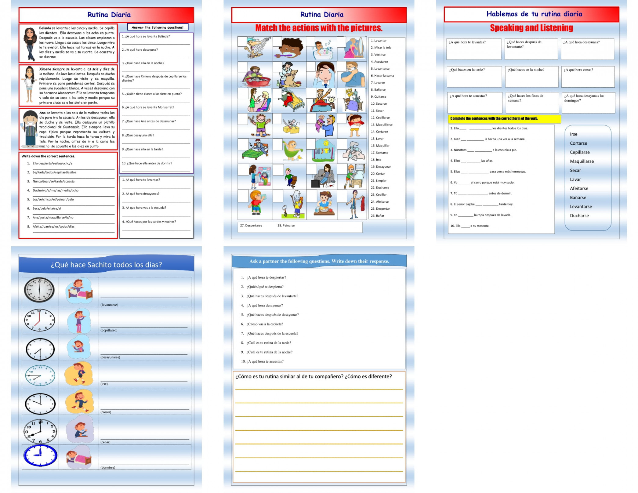 Mi rutina diaria worksheet - Mr