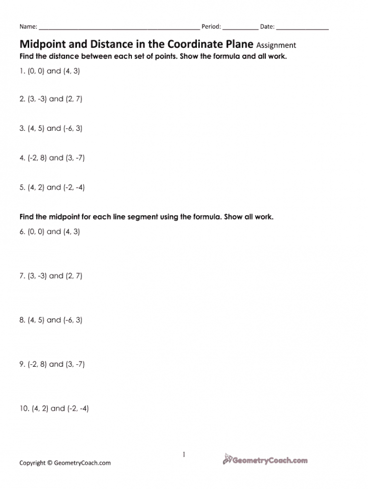 Midpoint And Distance Formula Worksheet Pdf - Fill Online