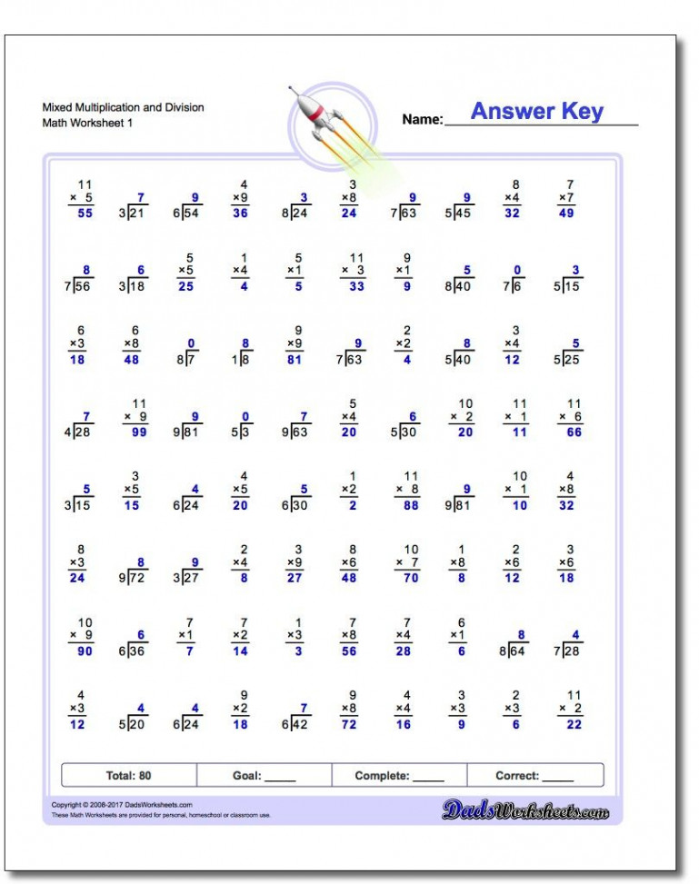 Mixed Multiplication Worksheet and Division Worksheet #Division