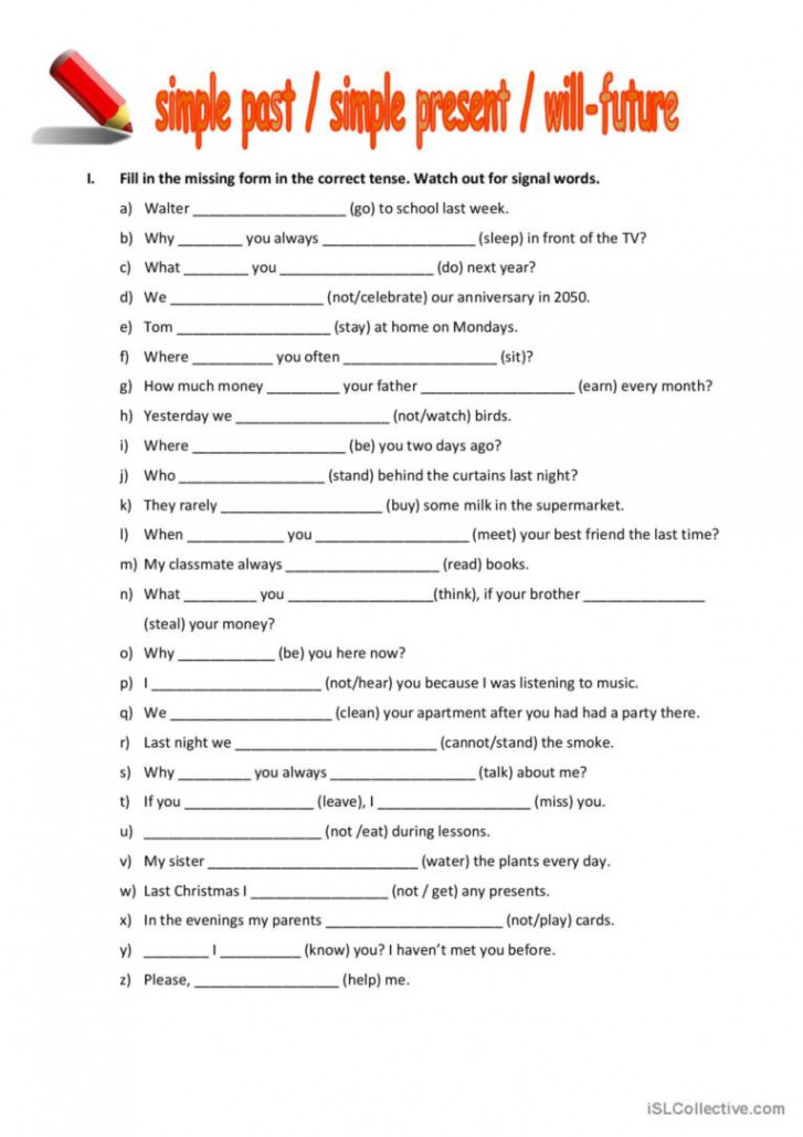 Mixed tenses (past, present, future): English ESL worksheets pdf