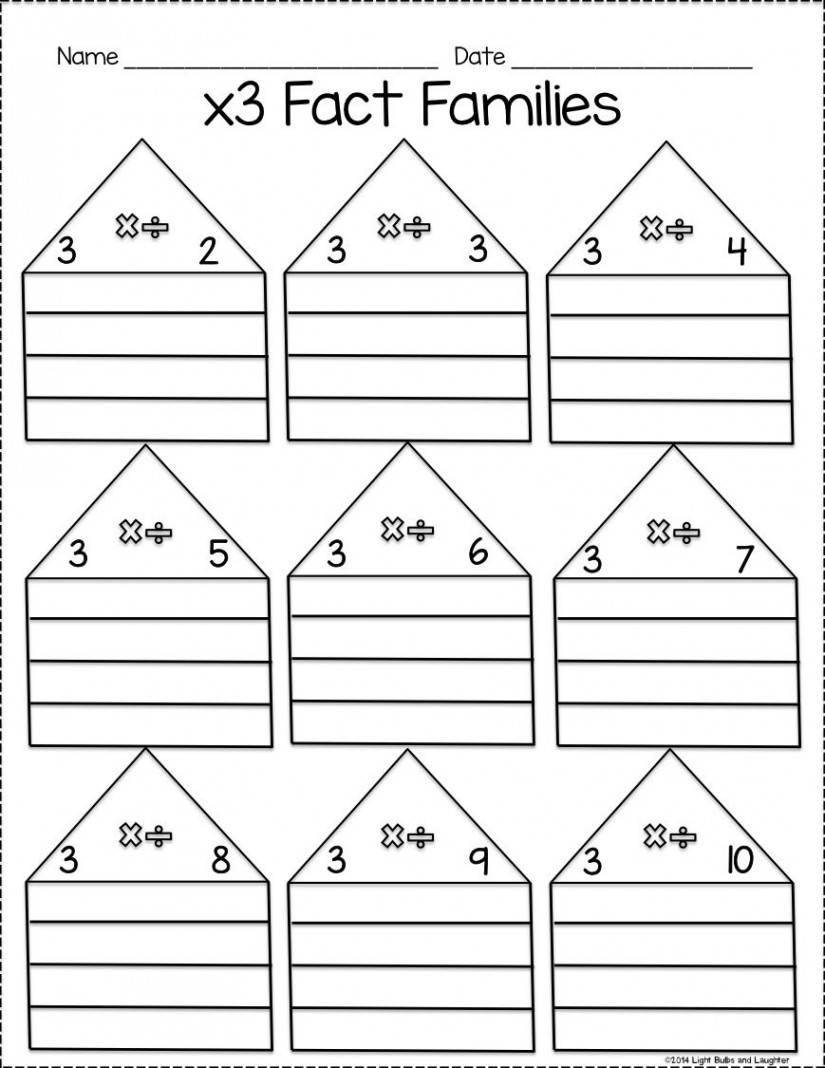 Multiplication and Division Fact Families  Division fact families