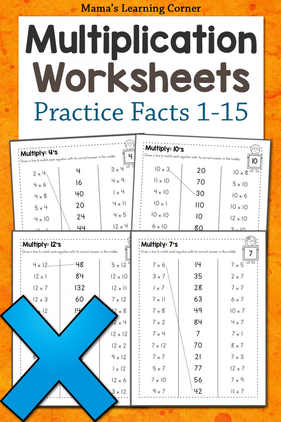 Multiplication Worksheets: Numbers  through 2 - Mamas Learning