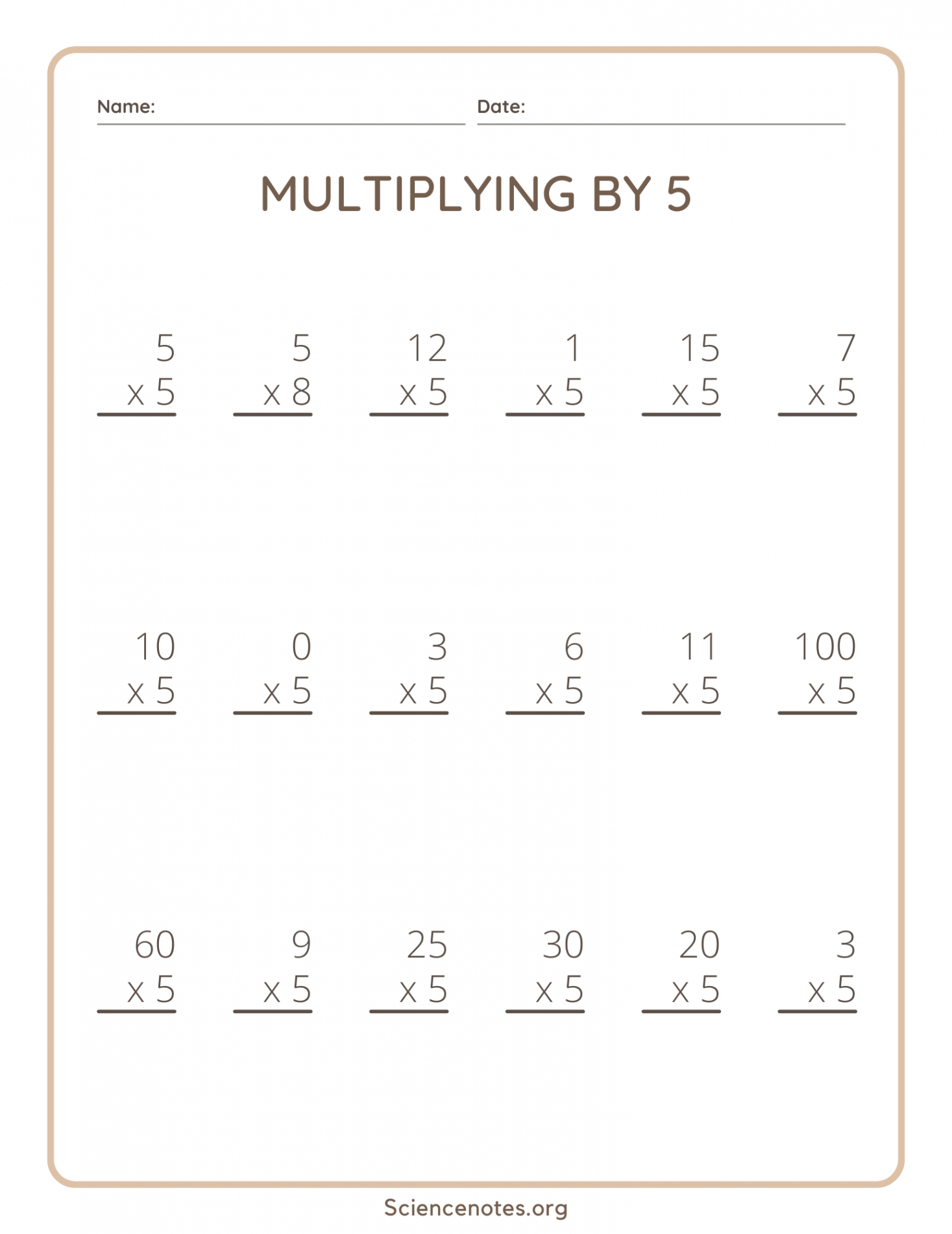 Multiplication Worksheets