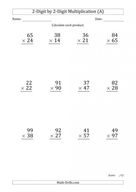 Multiplying -Digit by -Digit Numbers (Large Print) with Period