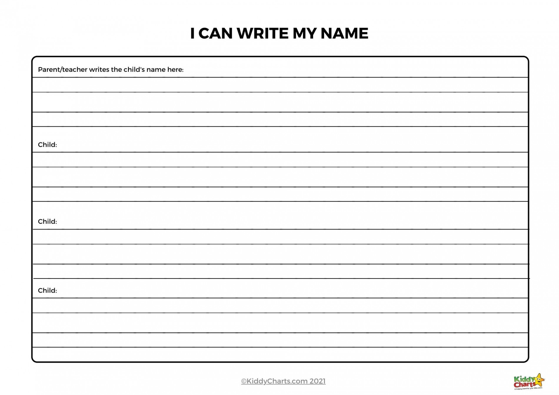 Name tracing worksheets ideas - KiddyCharts Shop