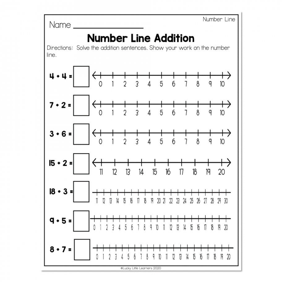 nd Grade Math Worksheets - Number Line - Number Line - Number Line Addition