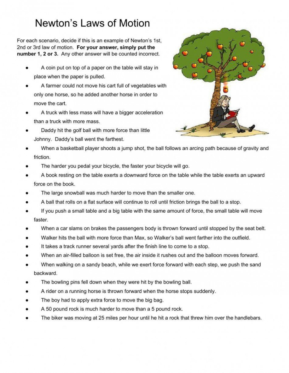 Newtons Laws of Motion worksheet  Live Worksheets