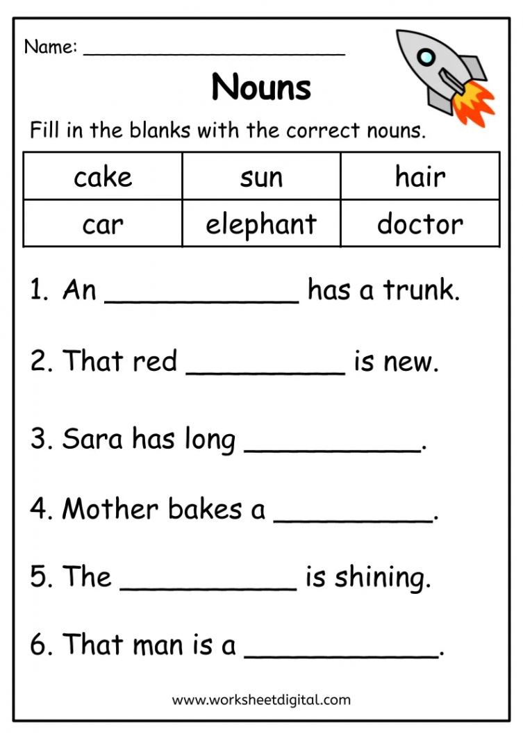 Nouns Worksheet - Worksheet Digital