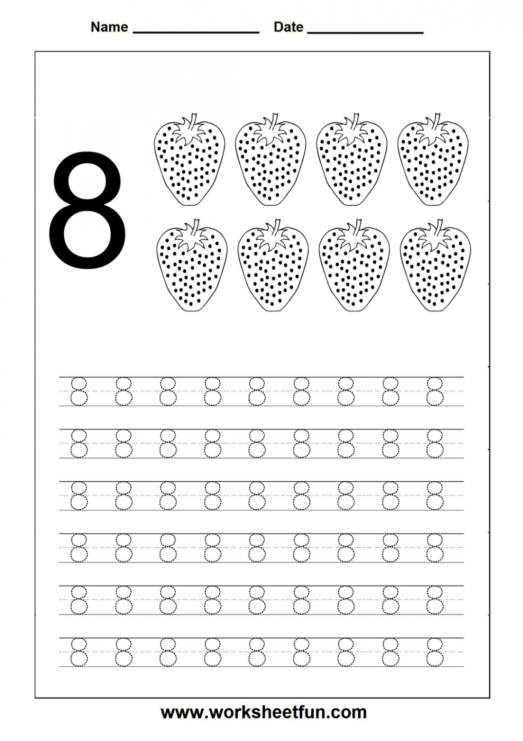 Number Tracing worksheet -   Preschool worksheets, Numbers