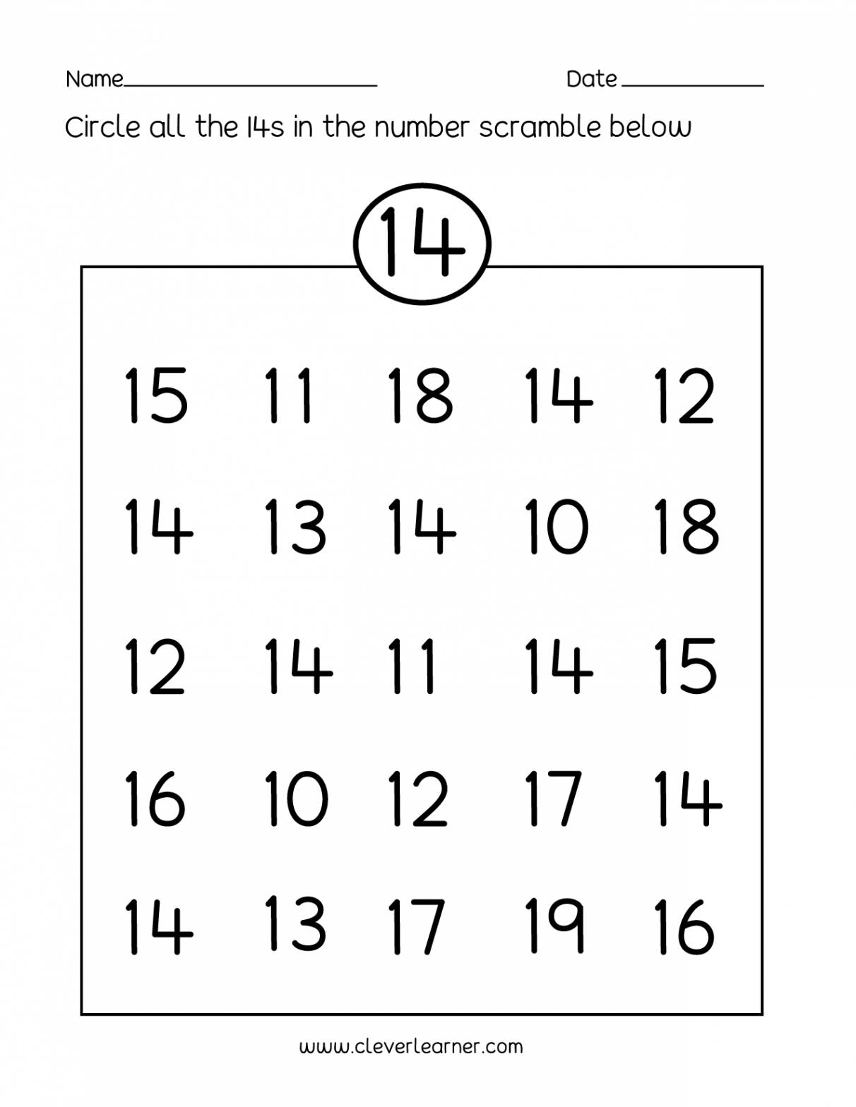 Number  writing, counting and identification printable