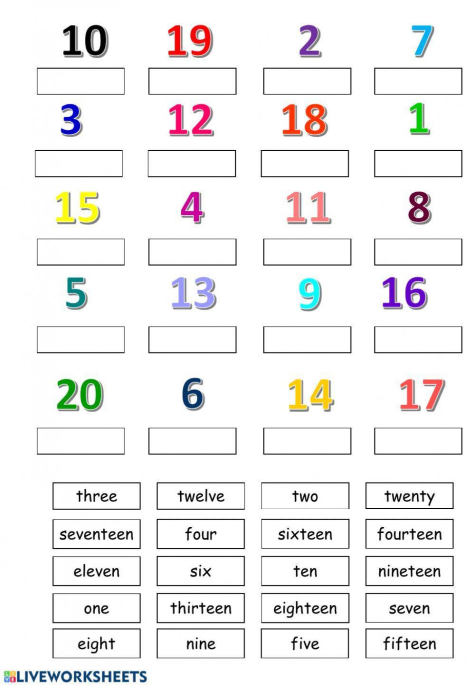 Numbers -  Live Worksheets