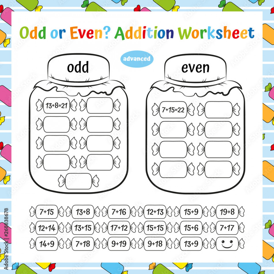 Odd or Even? Addition Worksheet. Educational Game