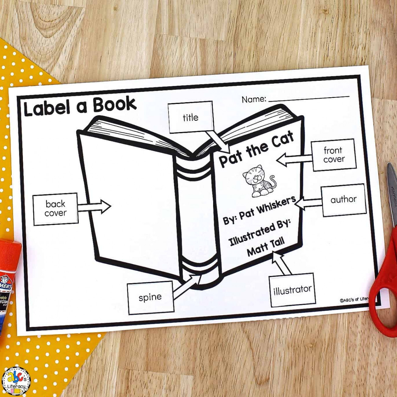 Parts of a Book Poster & Worksheet (Free Printables)