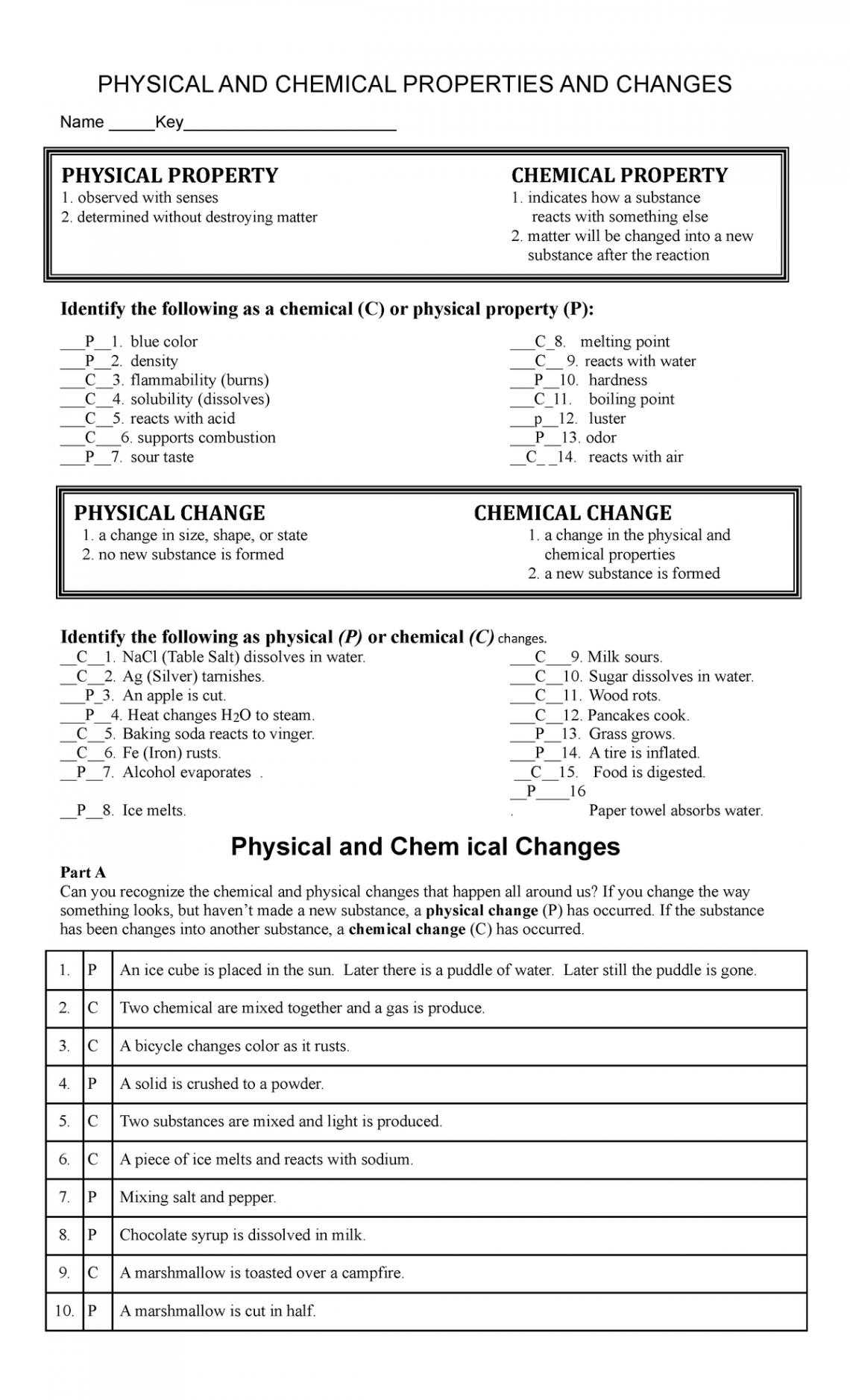 Physical and Chemical Properties and Changes - Studocu