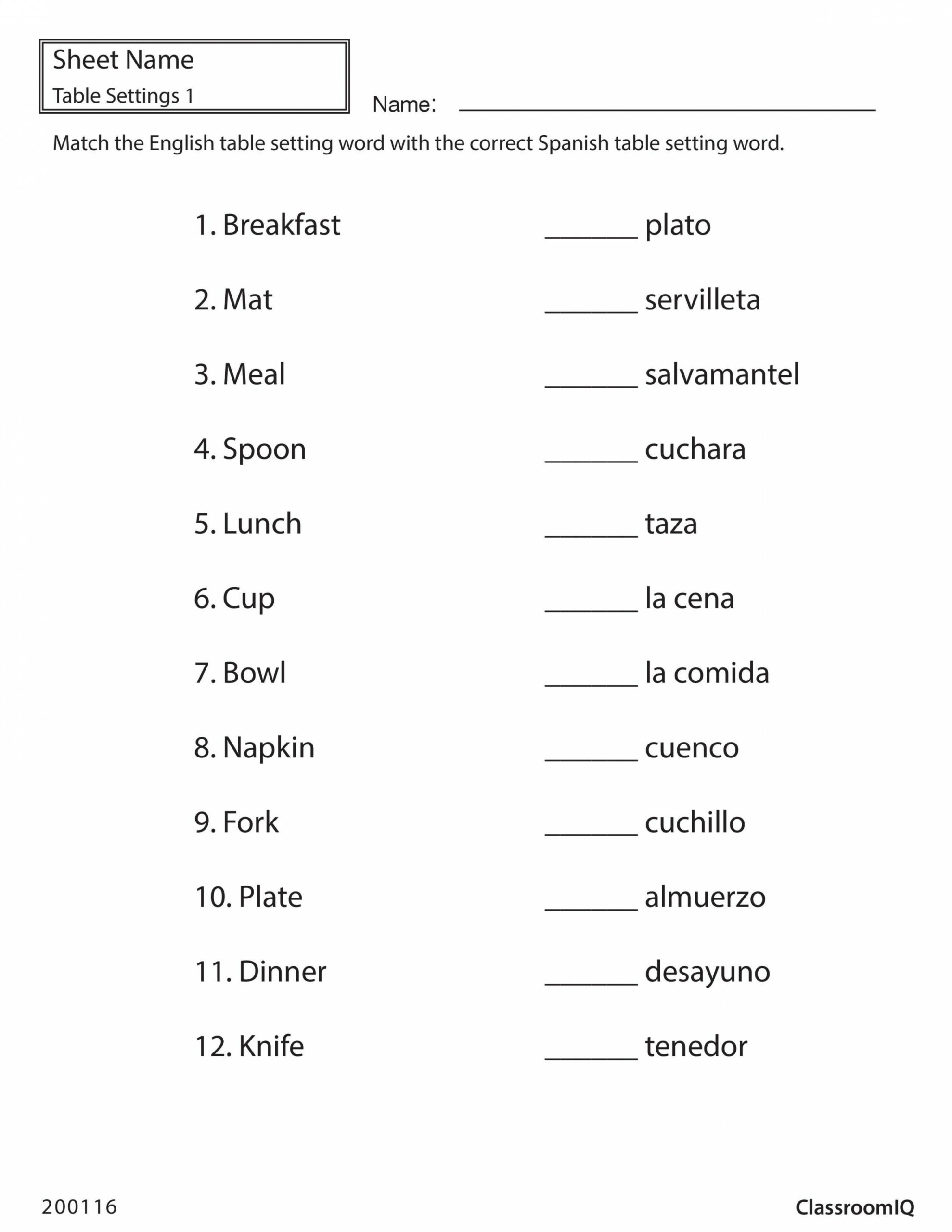 Pin on Spanish Worksheets // Level