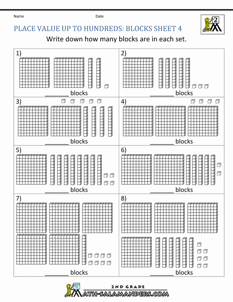 Place Value Blocks with  digit number