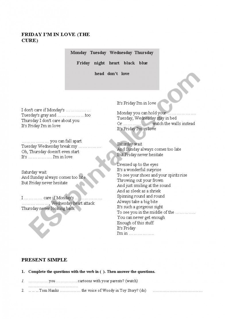 Present simple worksheet - ESL worksheet by nanyprt