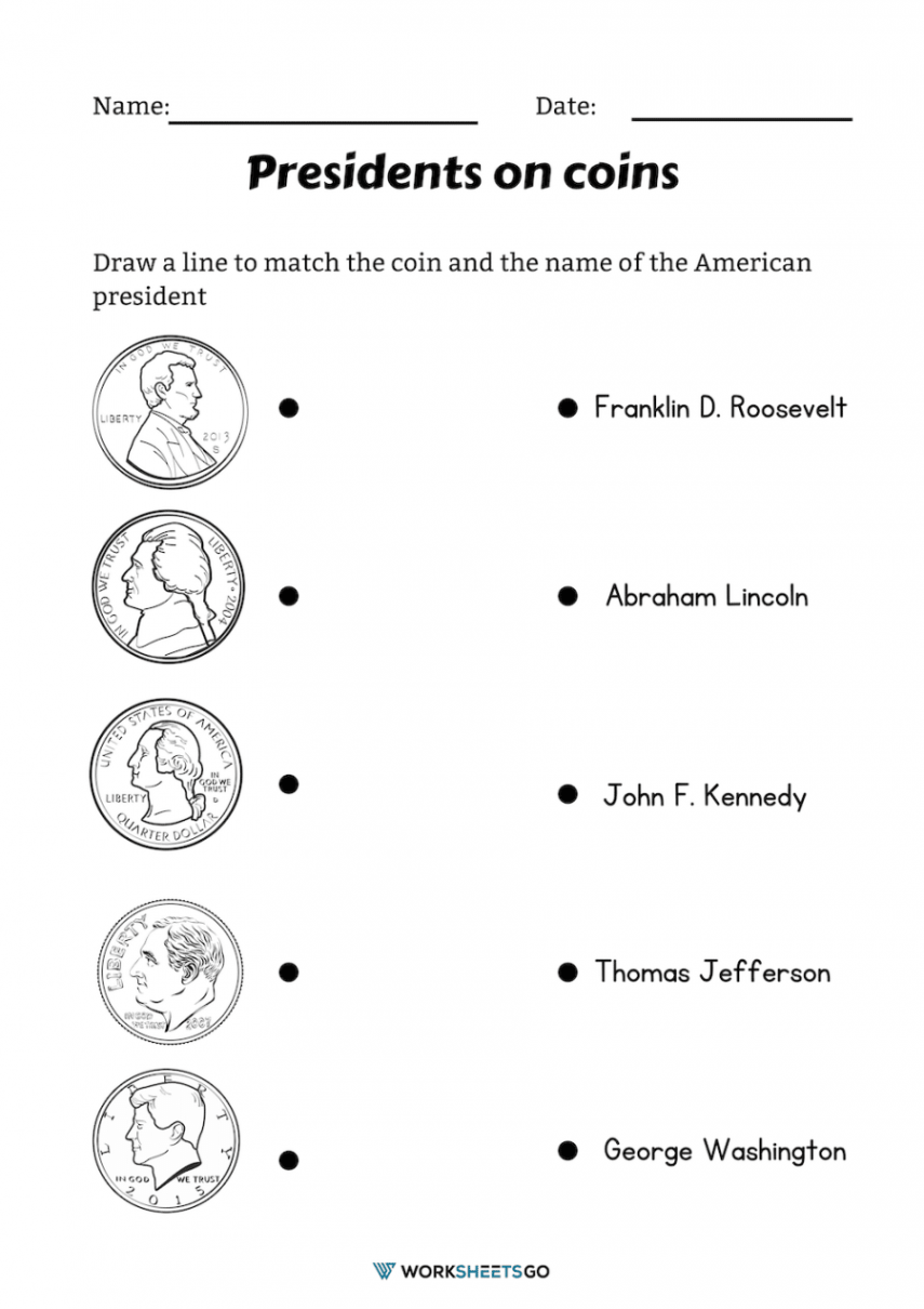 Presidents On Coins Worksheets  WorksheetsGO