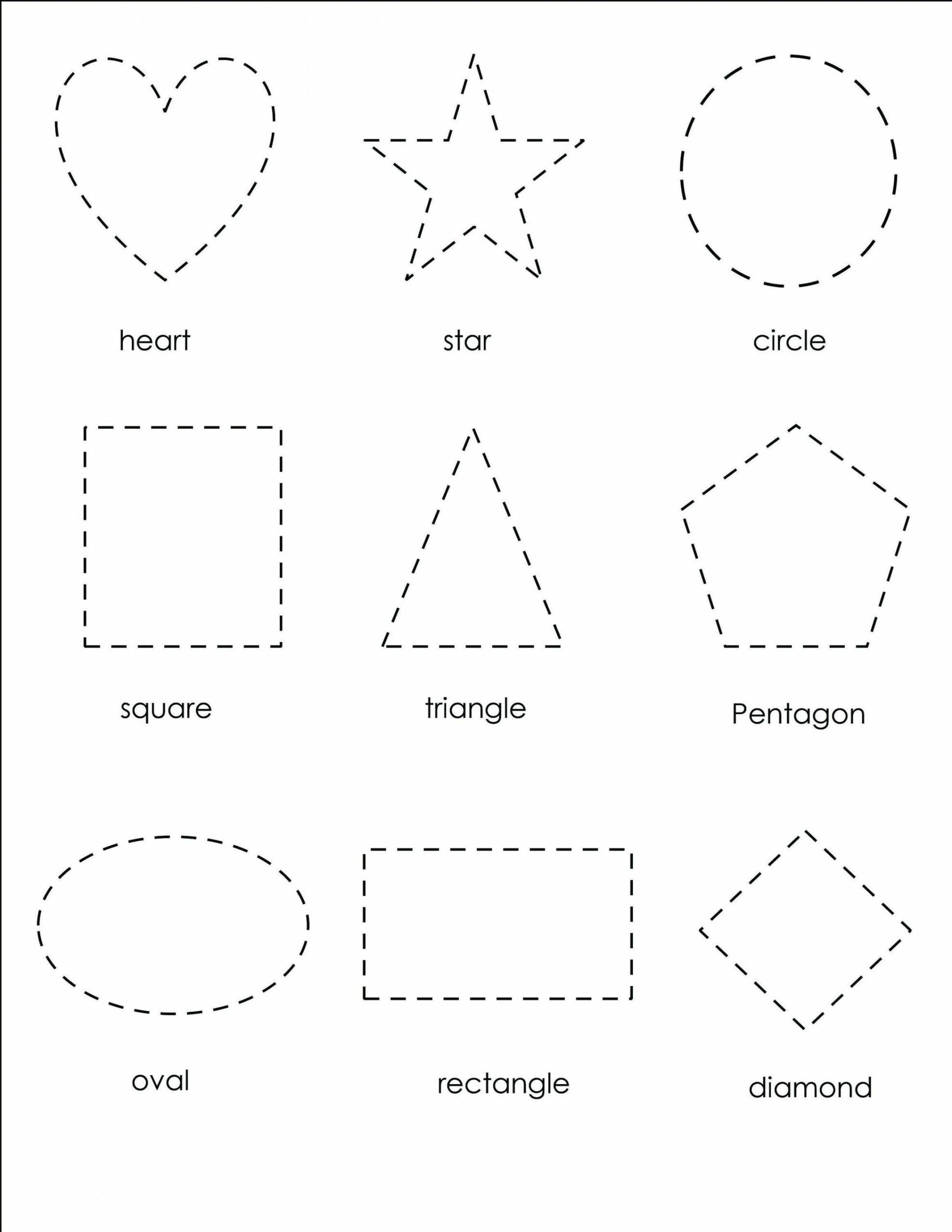 Printable Shape Tracing Worksheet Learning Practice Worksheet