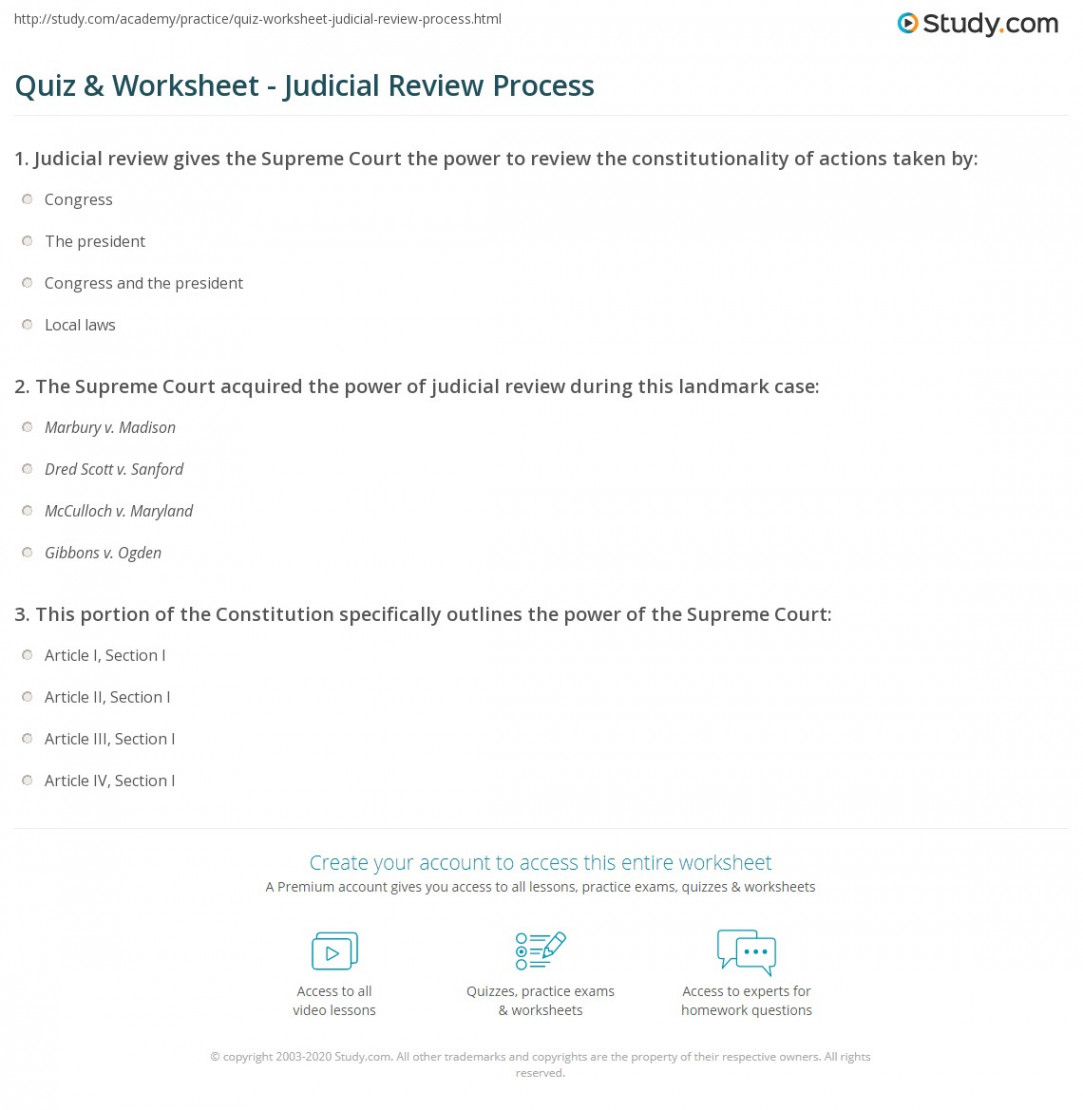 Quiz & Worksheet - Judicial Review Process  Study