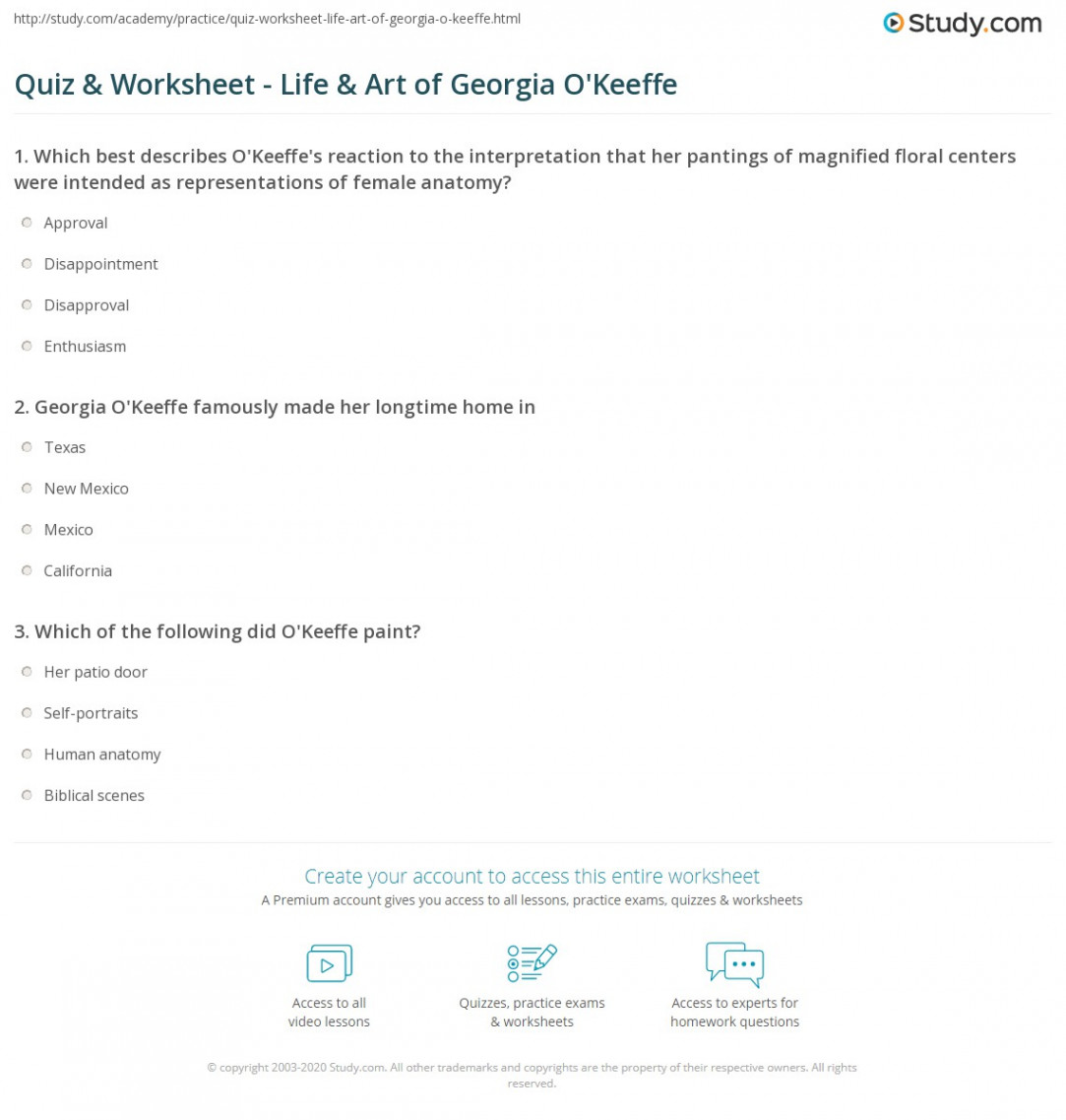 Quiz & Worksheet - Life & Art of Georgia O