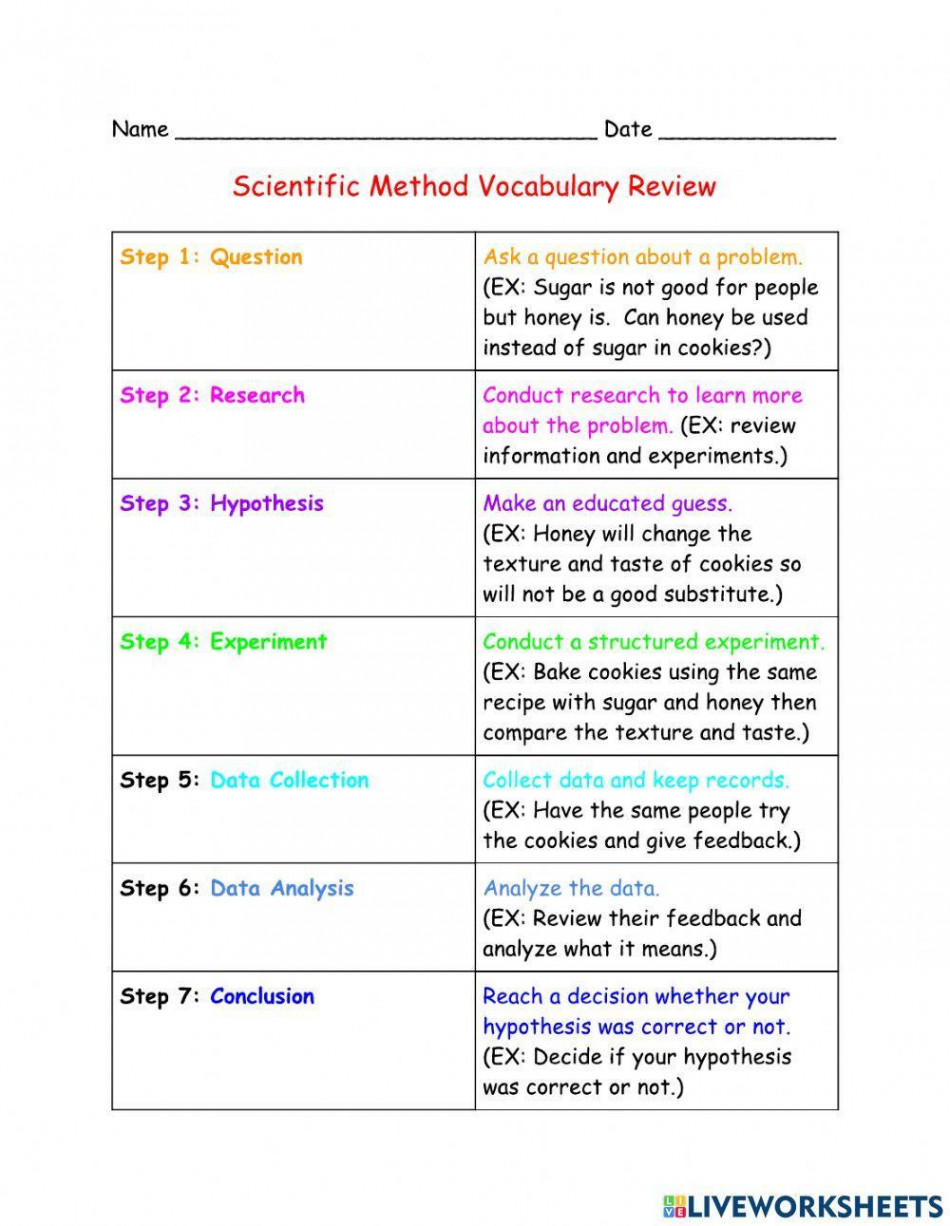 Scientific Method Review worksheet  Live Worksheets