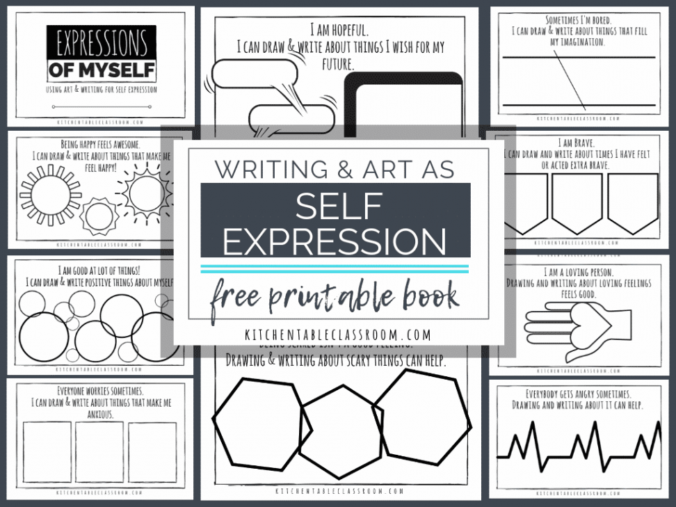 Self Expression Through Writing & Art- Free Self Esteem Worksheets