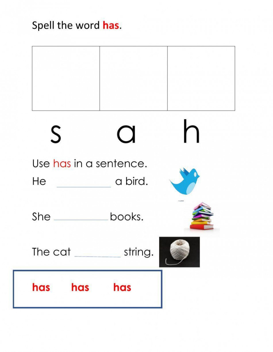 Sight word has interactive worksheet  Live Worksheets