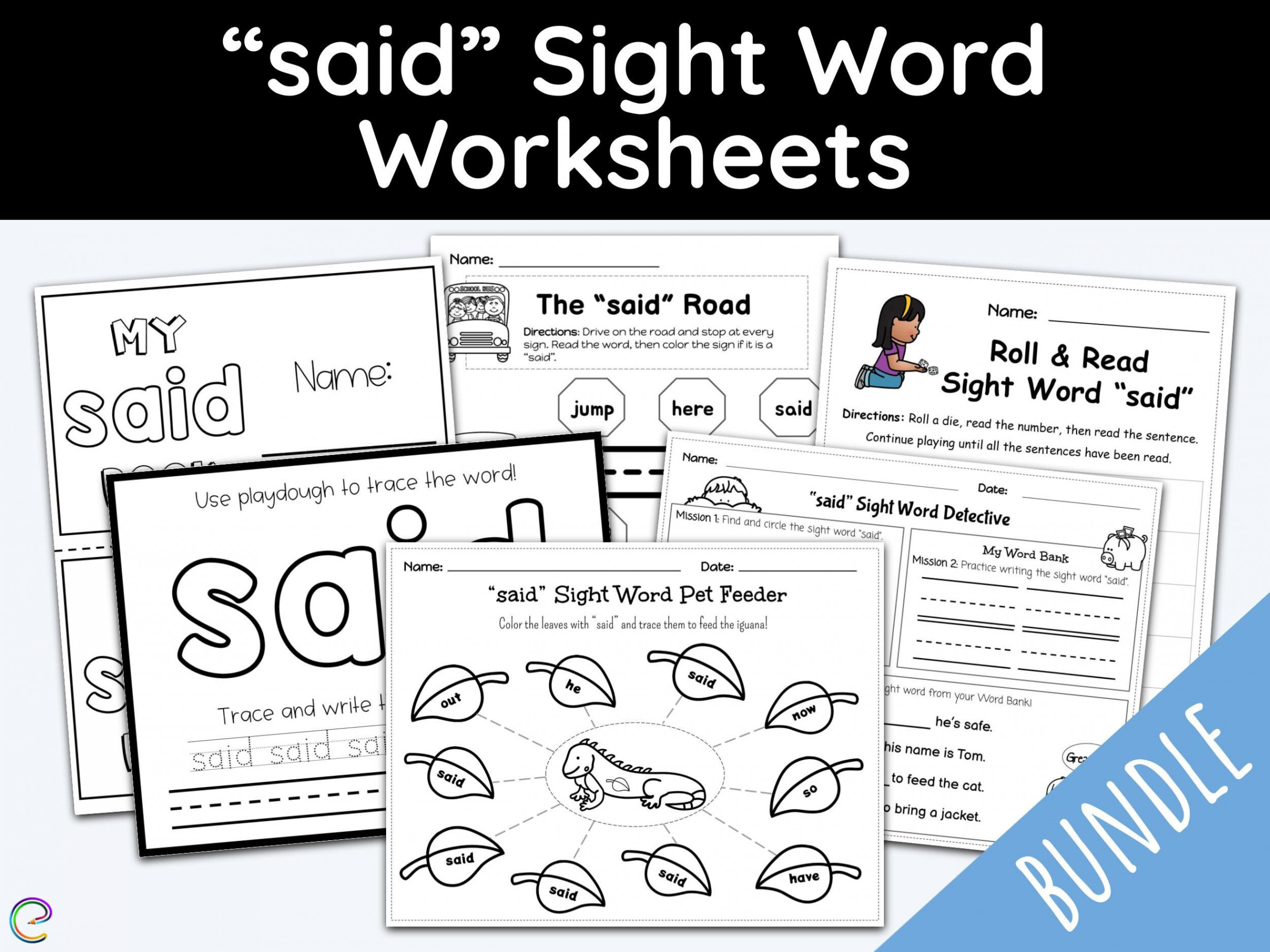 Sight Word Worksheet Said Sight Word Sight Word Printable - Etsy