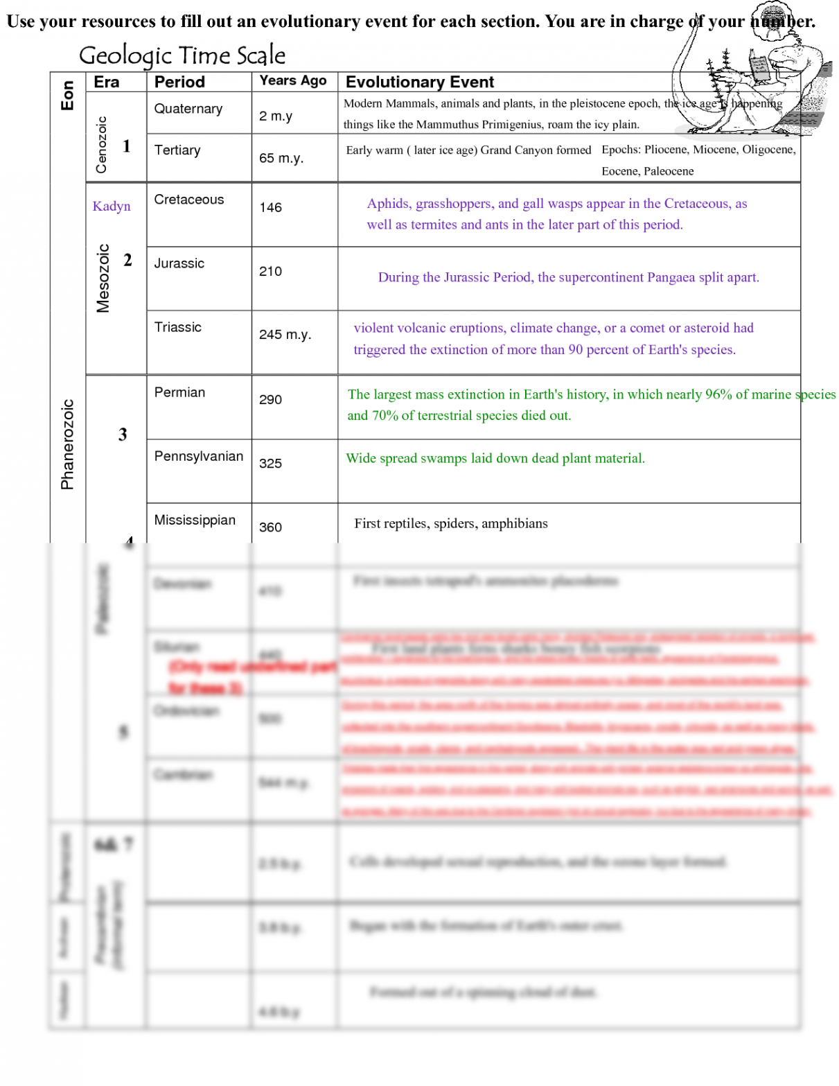 SOLUTION: Geologic Time Scale Worksheet - Studypool