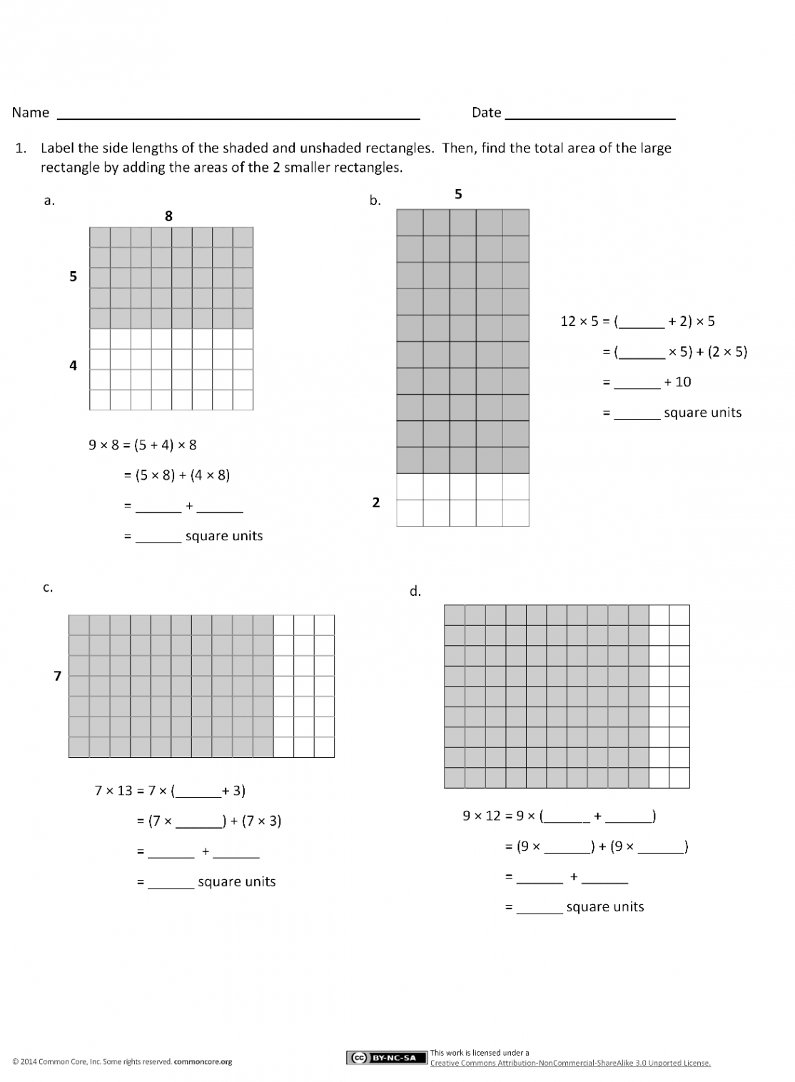 SOLUTION: rd grade distributive property to find total area