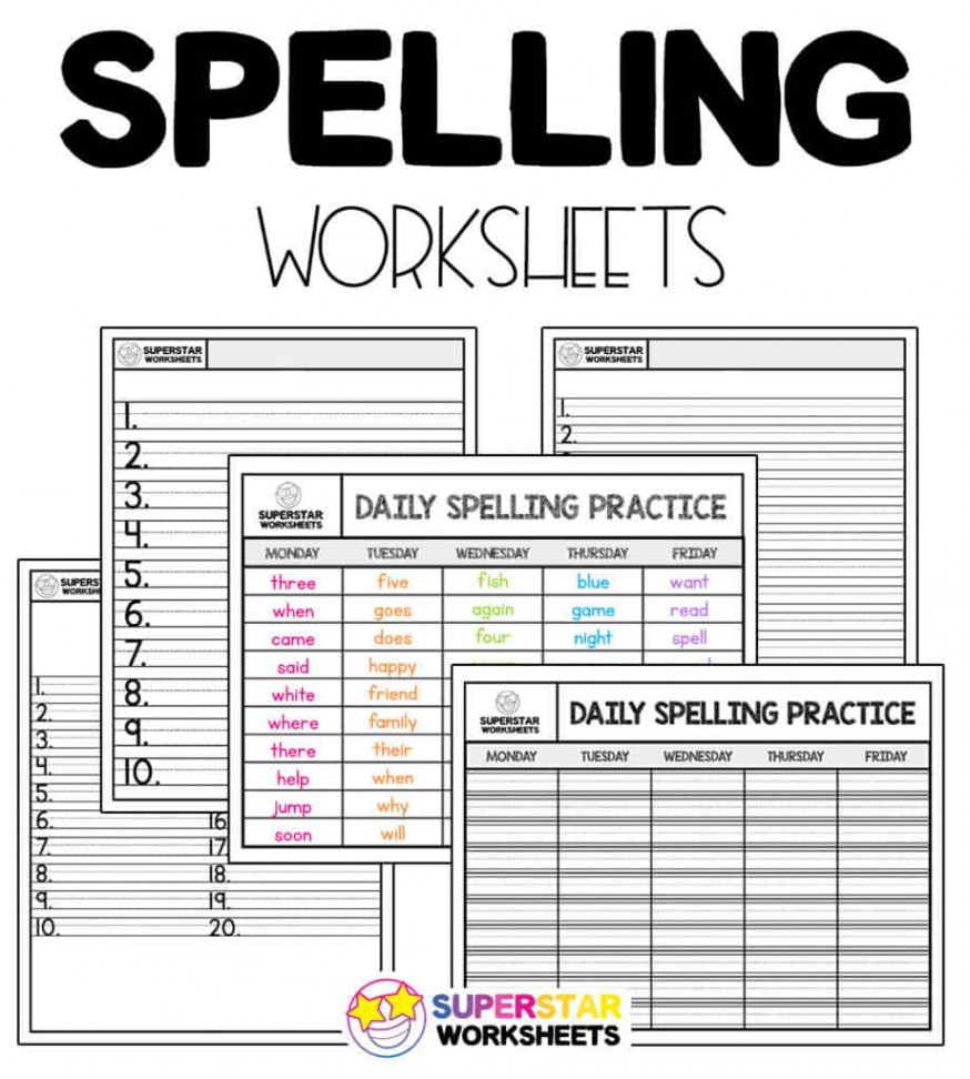 Spelling Worksheets - Superstar Worksheets