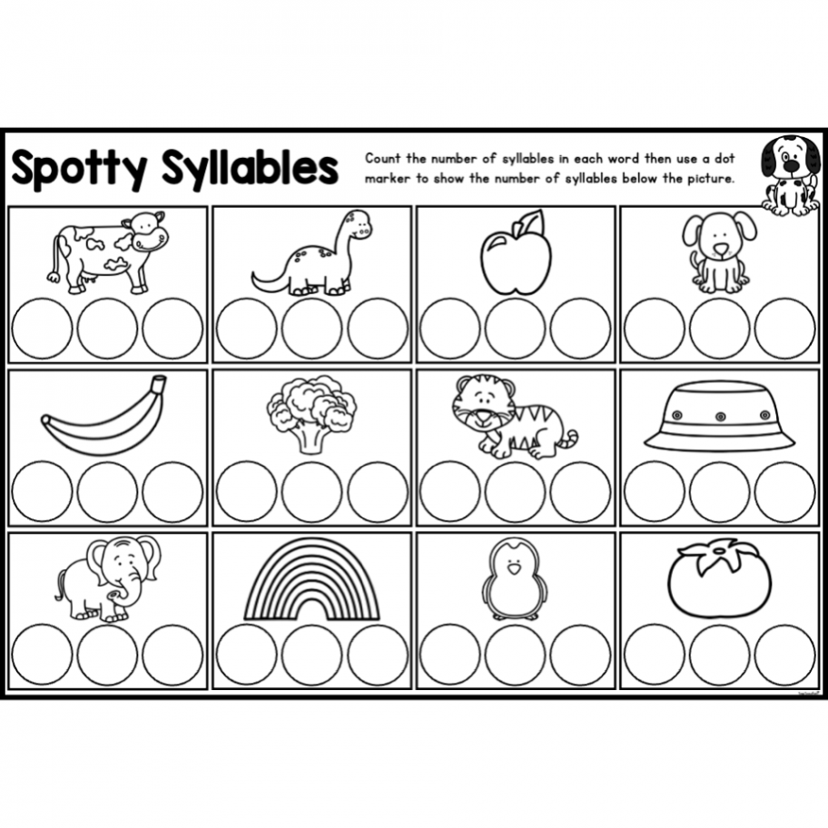 Spotty Syllables Worksheets – Top Teacher