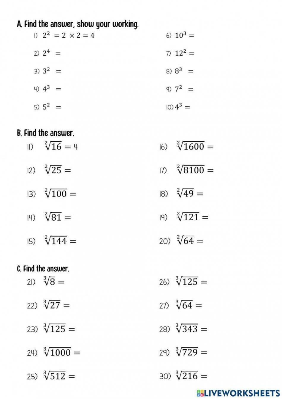 Square and Cube Root of a number