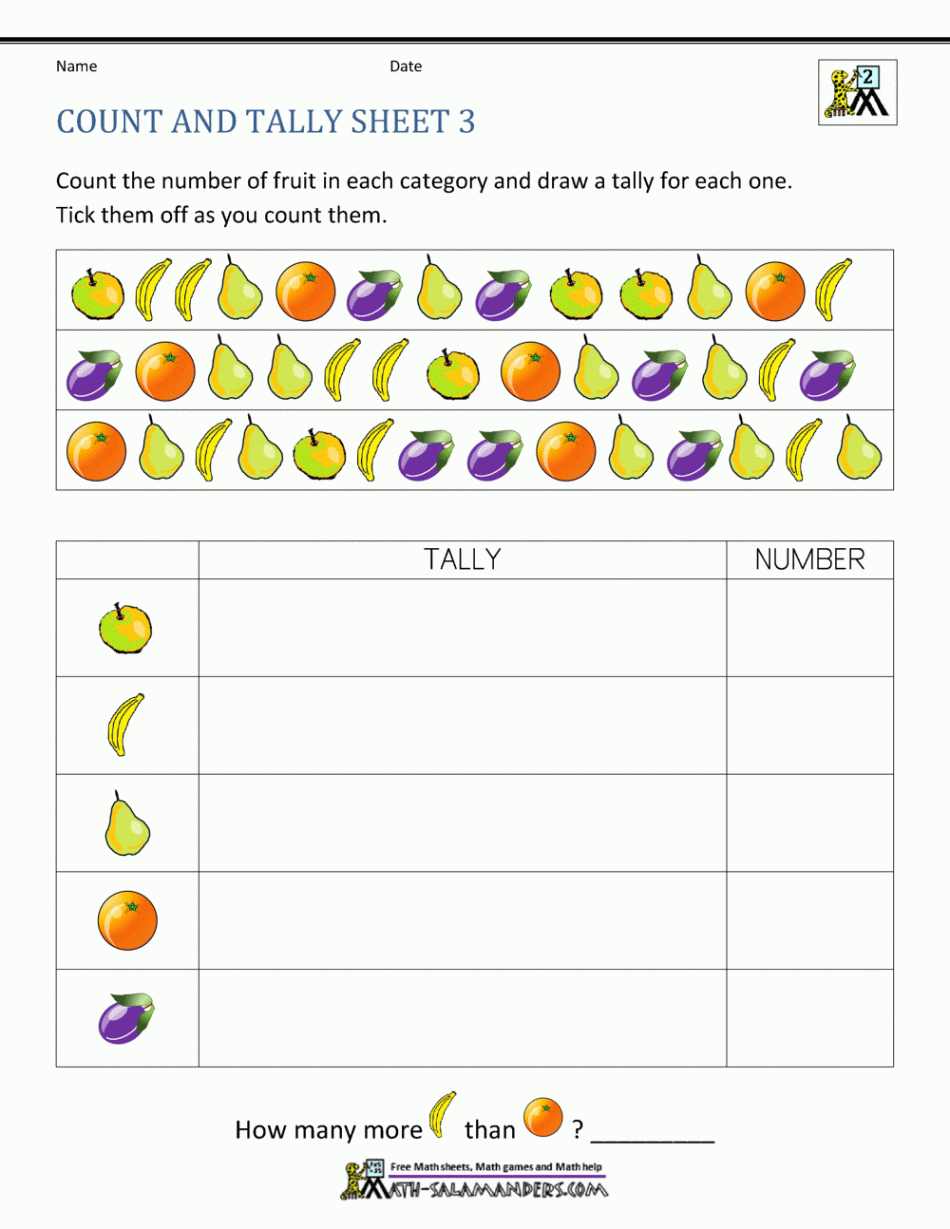 Tally Chart Worksheets