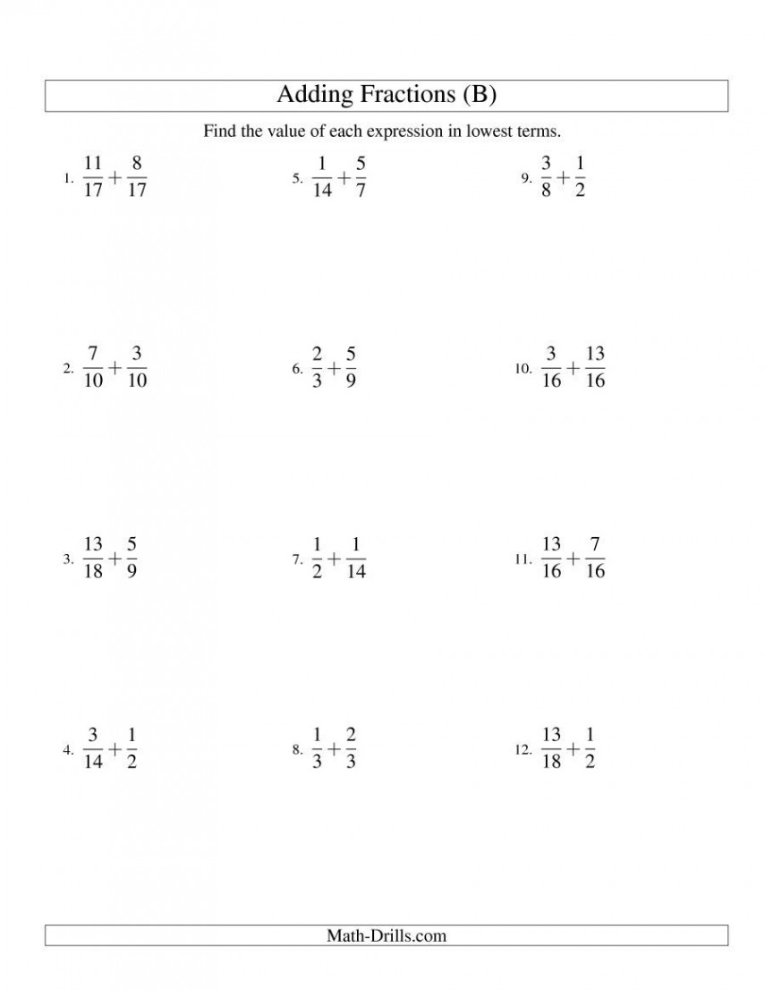 The Adding Mixed Fractions with Easy-to-Find Common Denominators