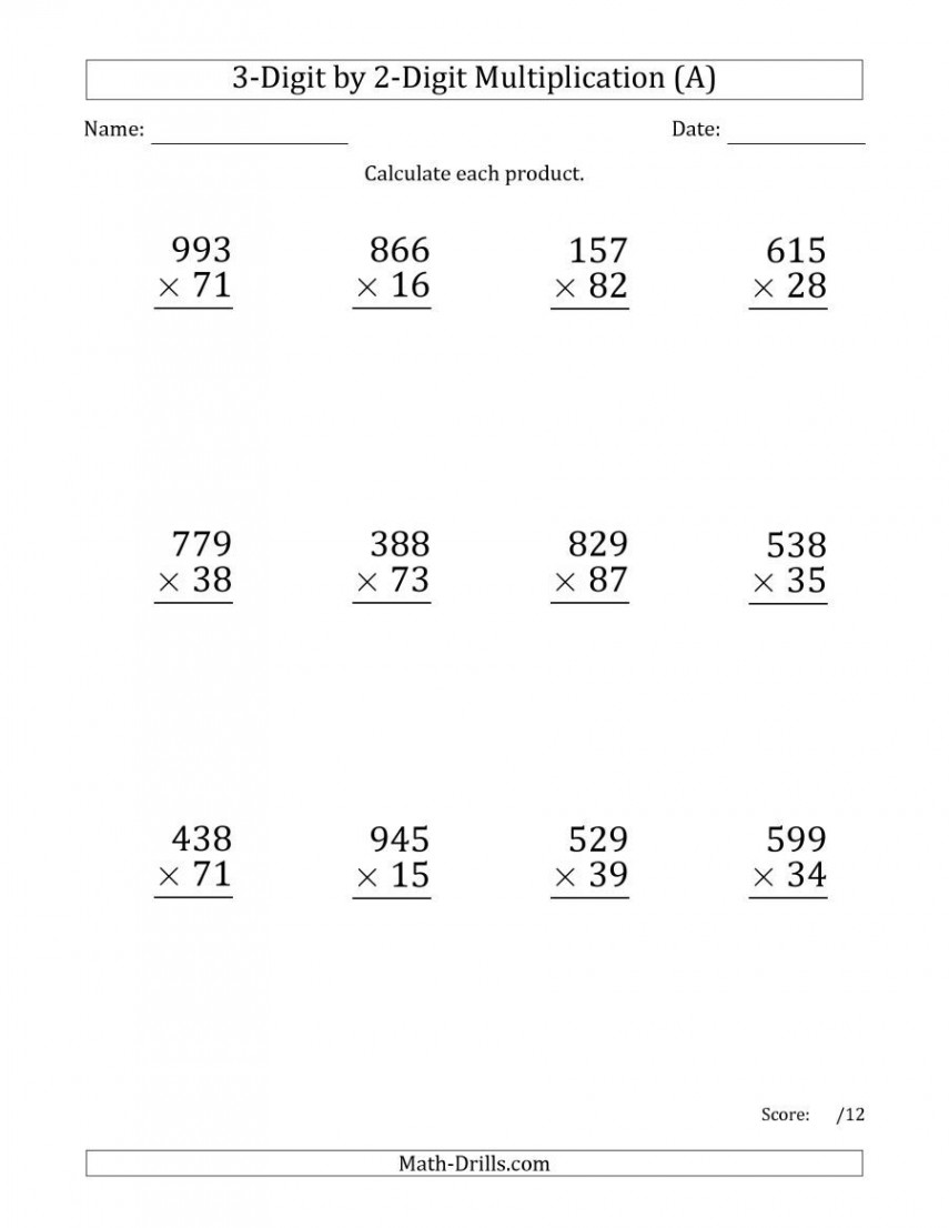 The Multiplying -Digit by -Digit Numbers (Large Print) (A) Math