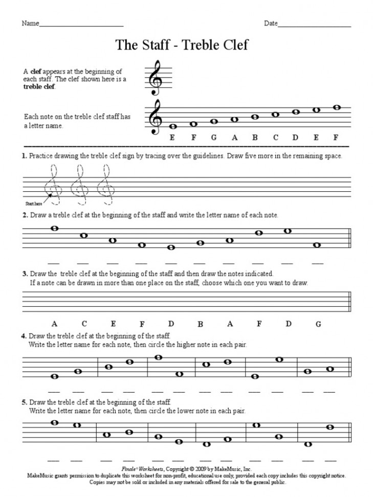 The Staff Treble Clef  PDF