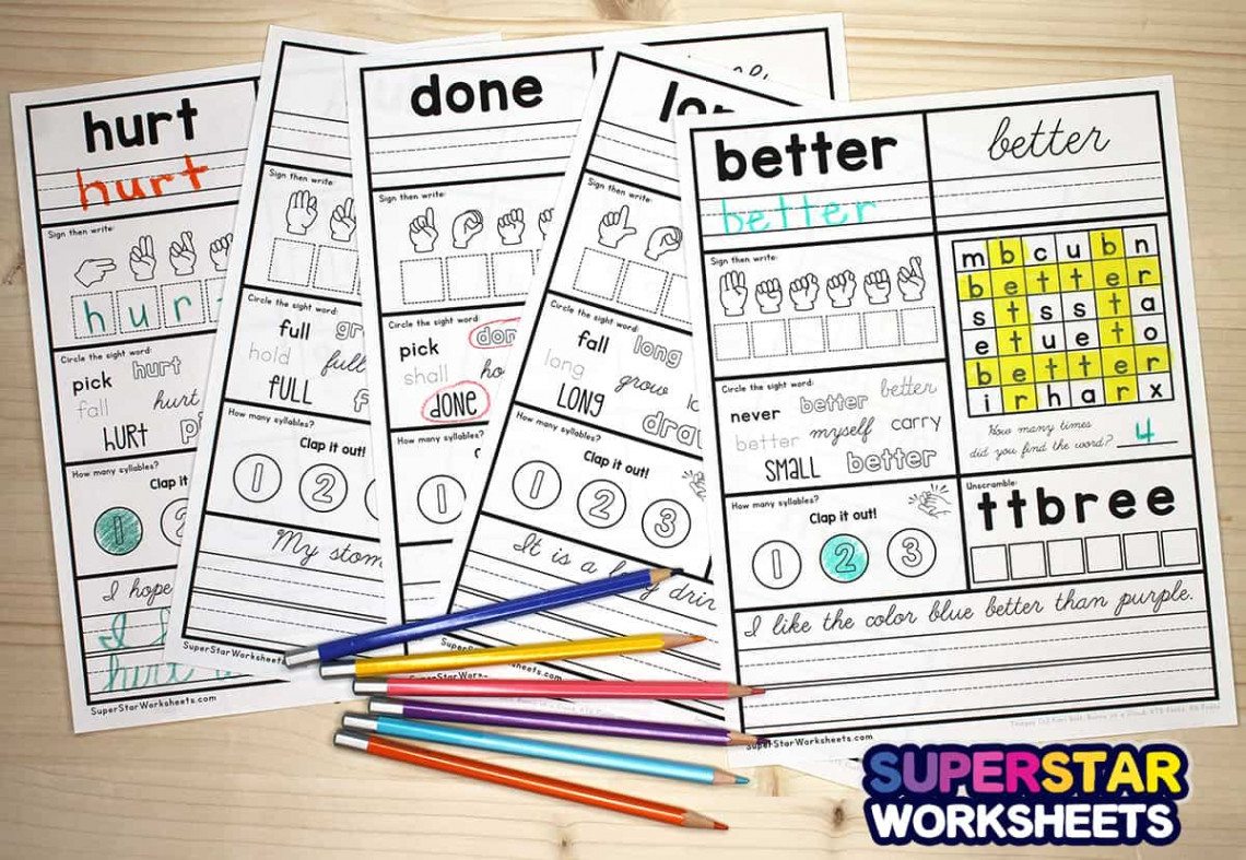 Third Grade Sight Word Worksheets - Superstar Worksheets