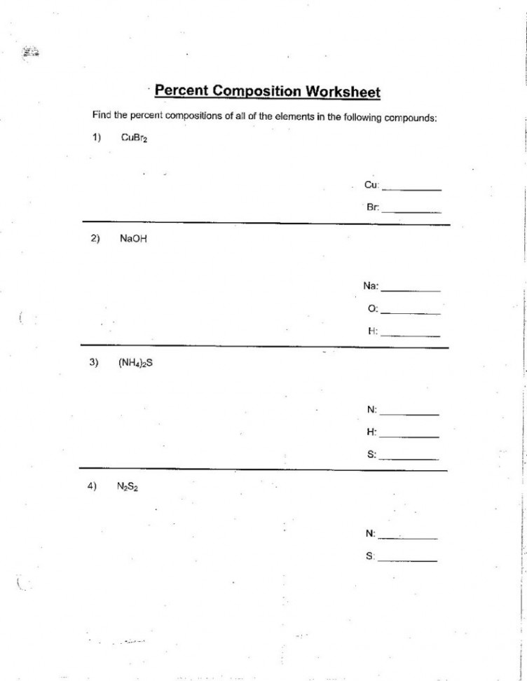 topic--Percent Composition Worksheet-cglass  St