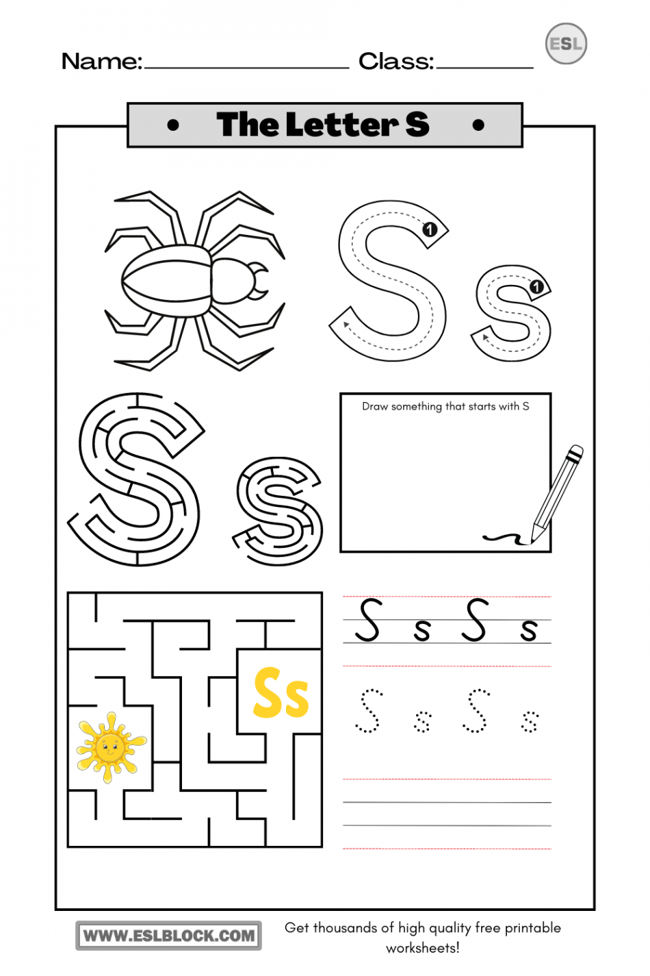 Tracing the Letter S Worksheets  Letter s worksheets, Free