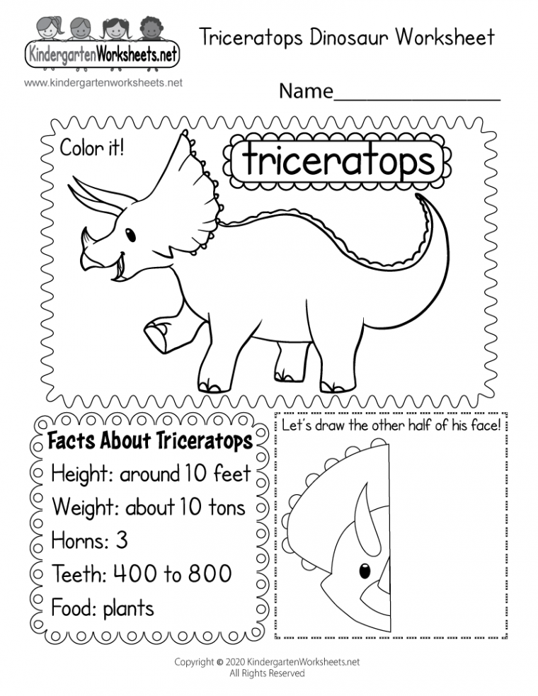 Triceratops Dinosaur Worksheet - Free Printable, Digital, & PDF